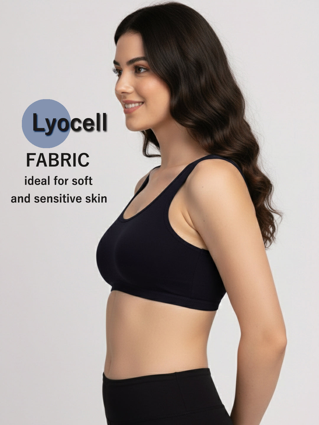 X31006 Floret Full Coverage Sports Bra I Lyocell Fabric I Removable Padding