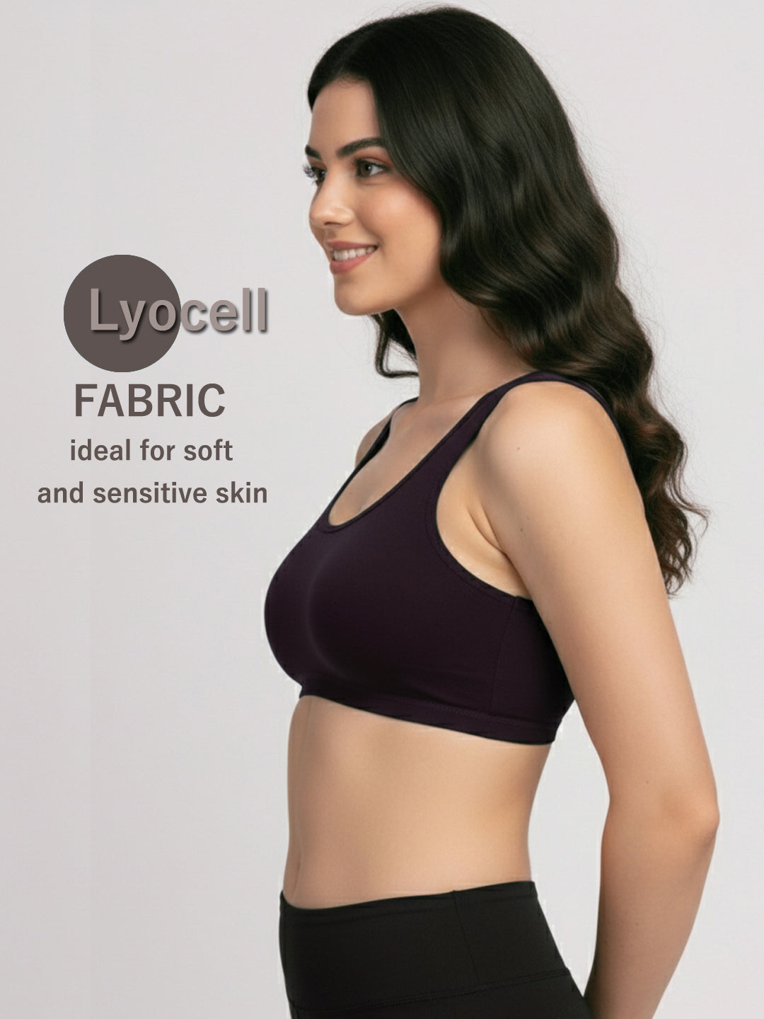 X31006 Floret Full Coverage Sports Bra I Lyocell Fabric I Removable Padding