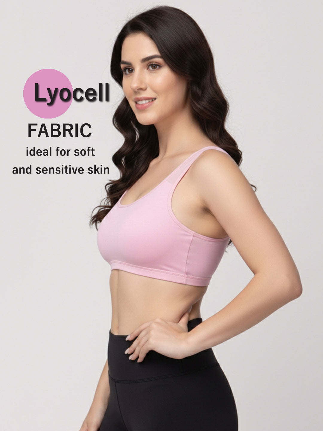 X31006 Floret Full Coverage Sports Bra I Lyocell Fabric I Removable Padding