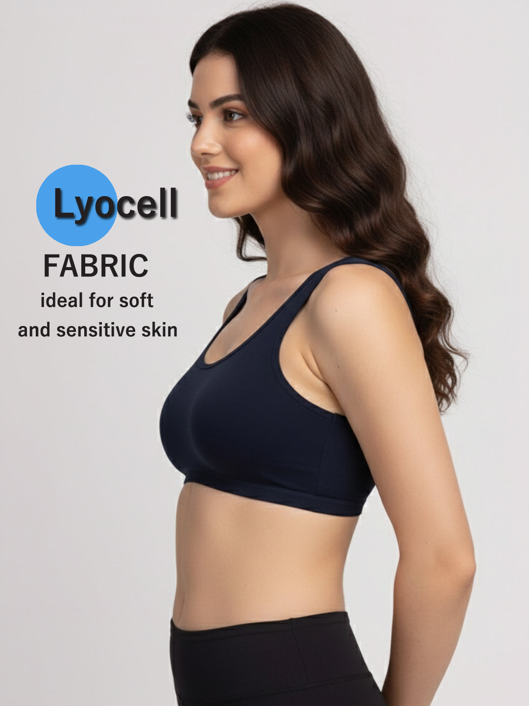 X31006 Floret Full Coverage Sports Bra I Lyocell Fabric I Removable Padding