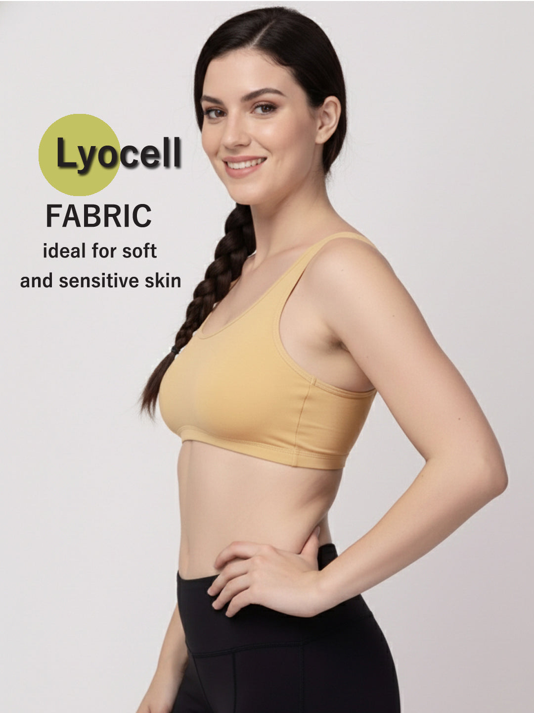 X31006 Floret Full Coverage Sports Bra I Lyocell Fabric I Removable Padding