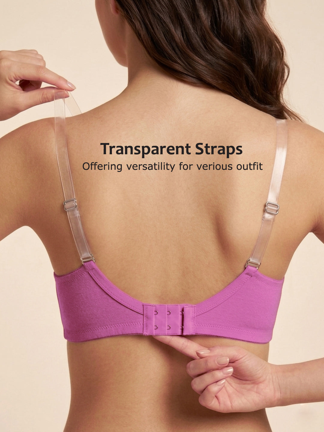 T3109 Floret Wirefree Padded Lyocell Fabric Elastane Full Coverage Multiway T-Shirt Bra