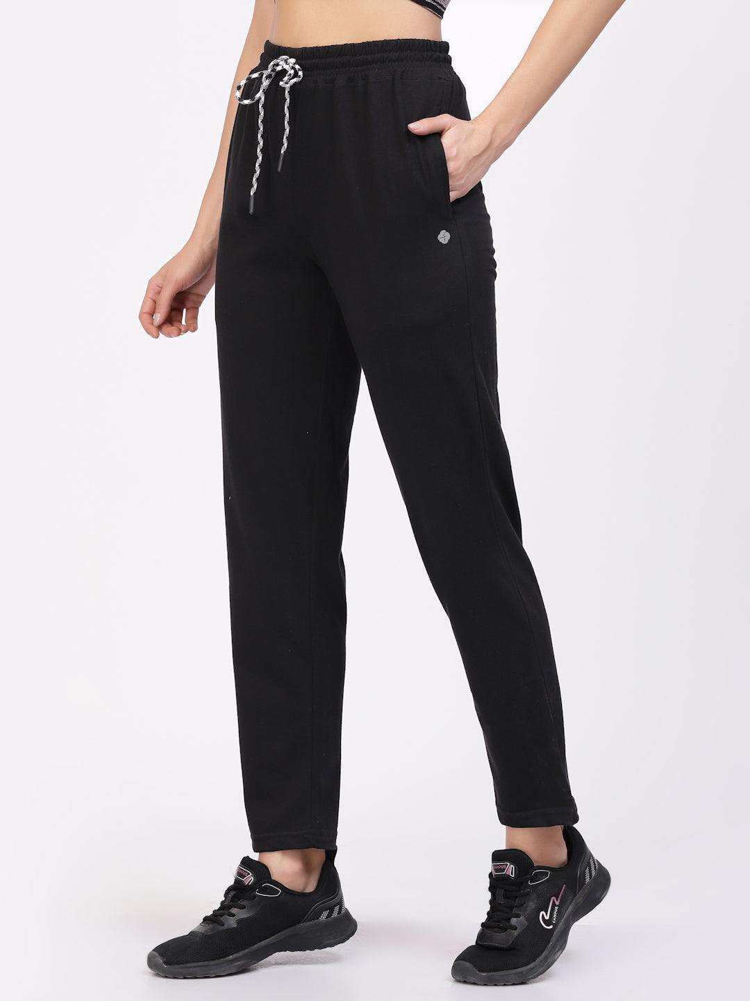 Floret Track Pants | Cotton | Ankle Length | Mid-Rise | Straight P-20004