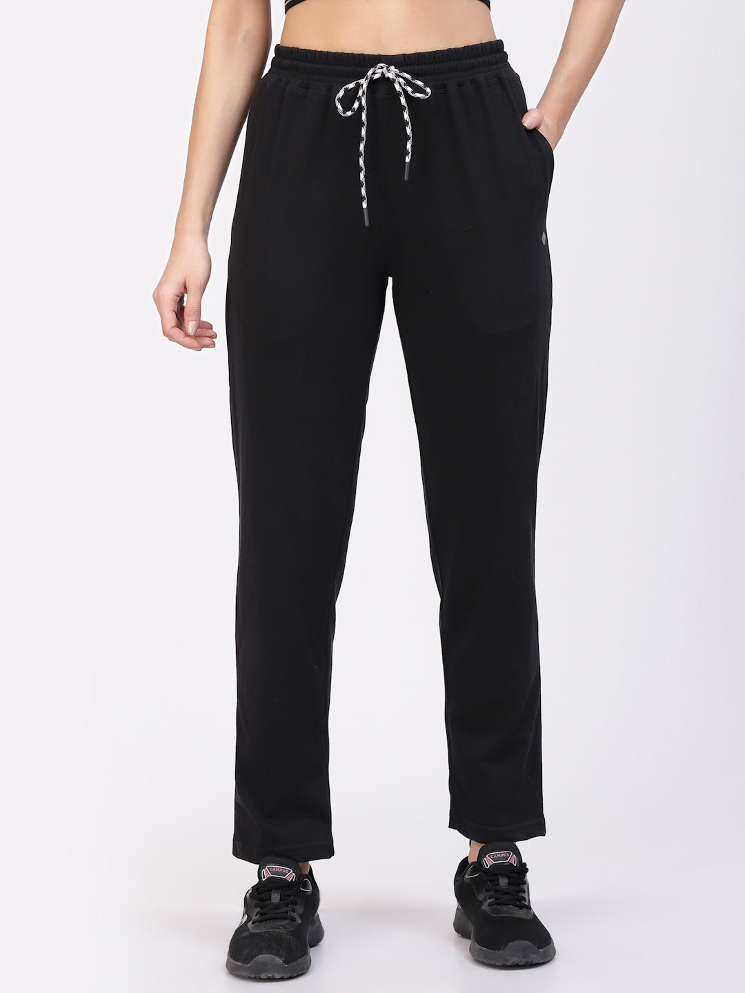 Floret Track Pants | Cotton | Ankle Length | Mid-Rise | Straight P-20004
