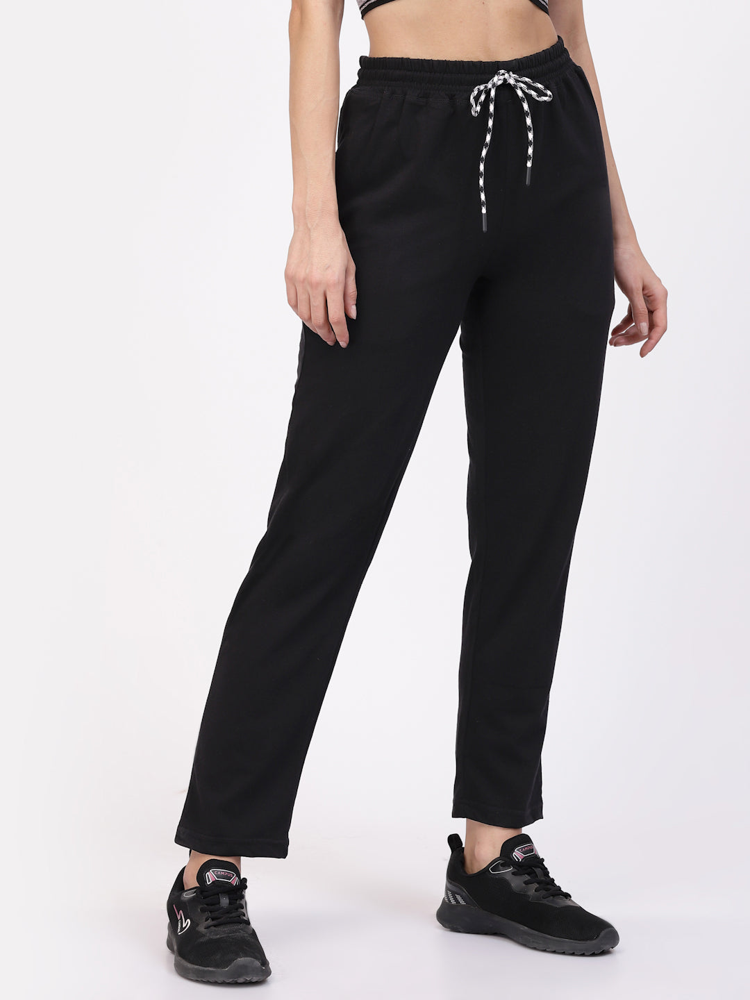 Floret Track Pants | Cotton | Ankle Length | Mid-Rise | Straight P-20004