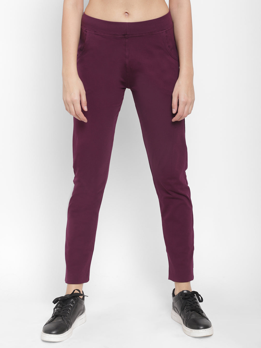 Floret Slim Fit Track Pants | Cotton/Elastane | Ankle Length | Mid-Rise | Rapid-Dry P-20023