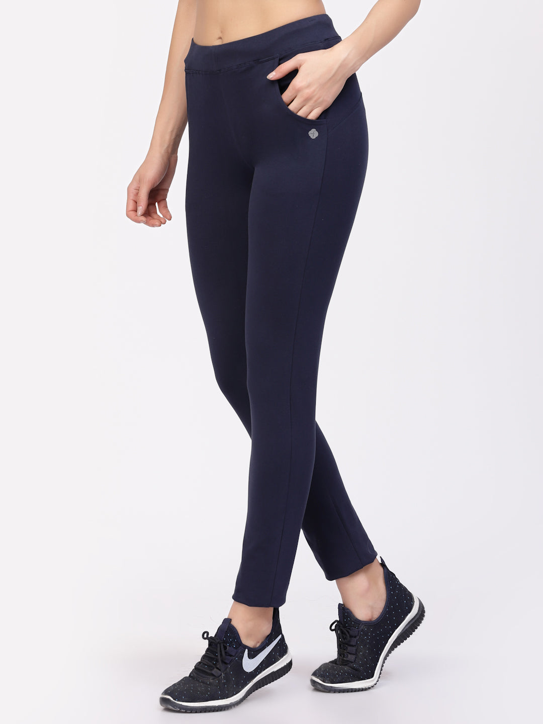 Floret Slim Fit Track Pants | Cotton/Elastane | Ankle Length | Mid-Rise | Rapid-Dry P-20023