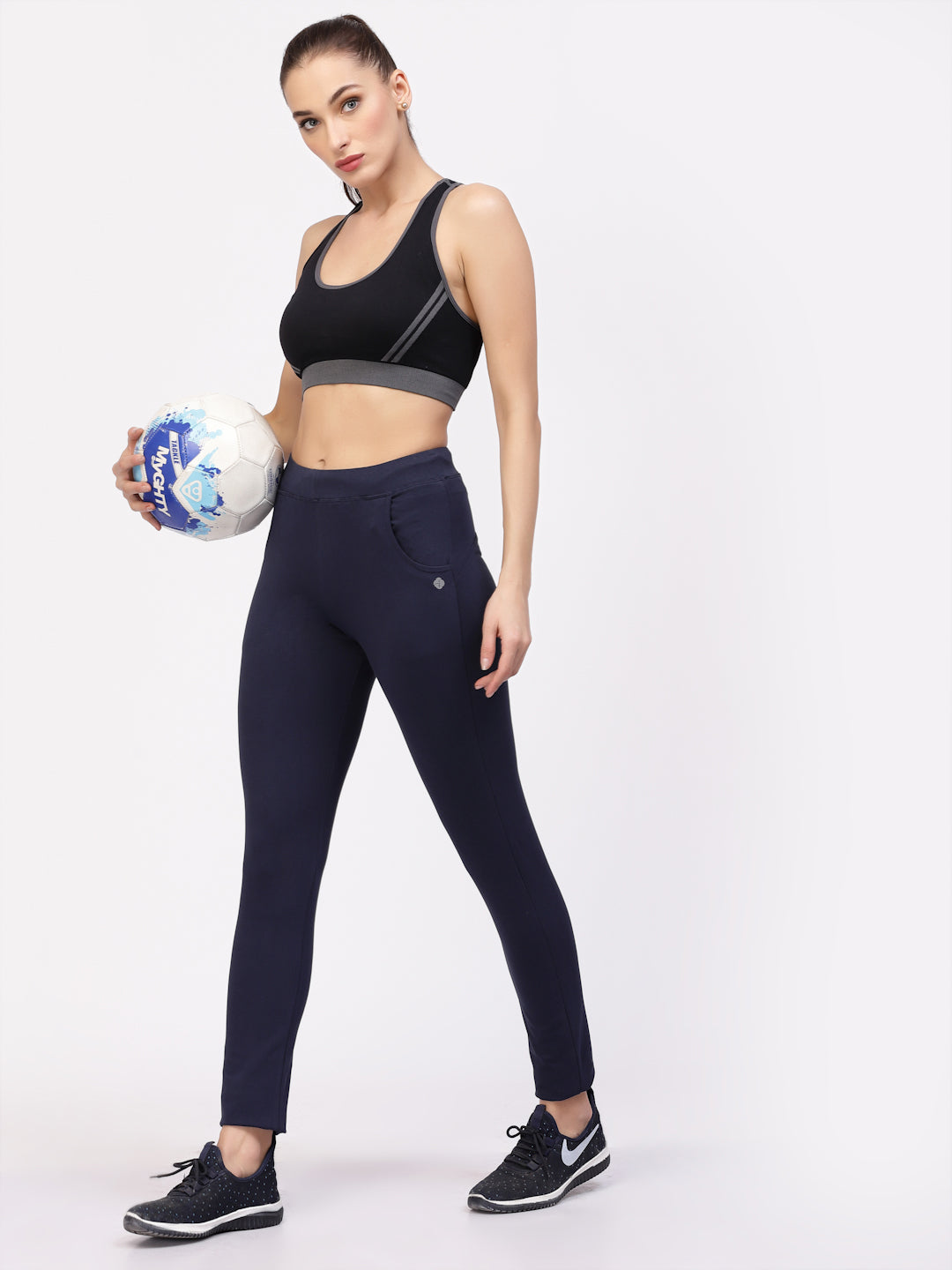 Floret Slim Fit Track Pants | Cotton/Elastane | Ankle Length | Mid-Rise | Rapid-Dry P-20023