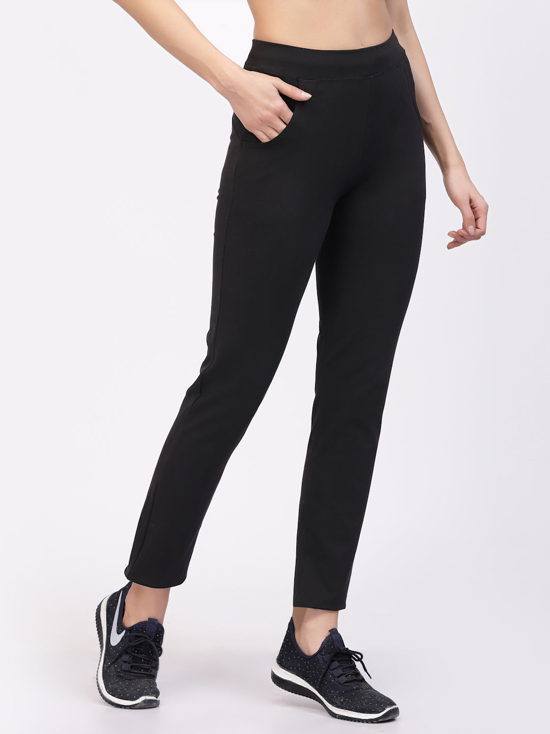 Floret Slim Fit Track Pants | Cotton/Elastane | Ankle Length | Mid-Rise | Rapid-Dry P-20023