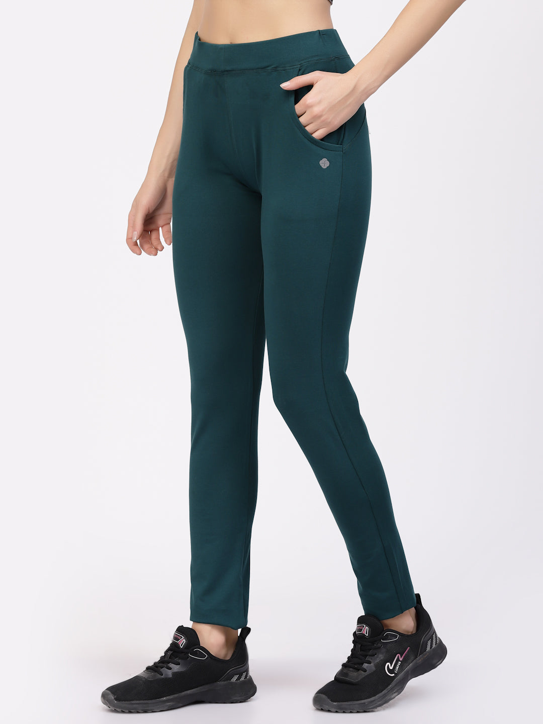 Floret Slim Fit Track Pants | Cotton/Elastane | Ankle Length | Mid-Rise | Rapid-Dry P-20023