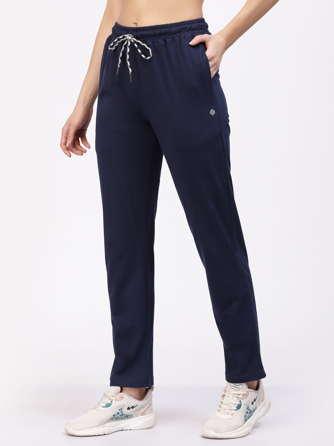 Floret Track Pants | Cotton | Ankle Length | Mid-Rise | Straight P-20004
