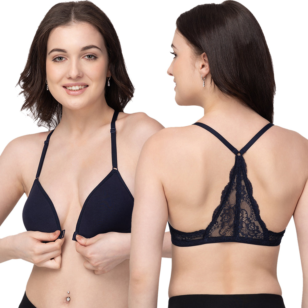 Women's Front-Open Bra | Lightly Padded | Non-Wired | Medium Coverage | T3037