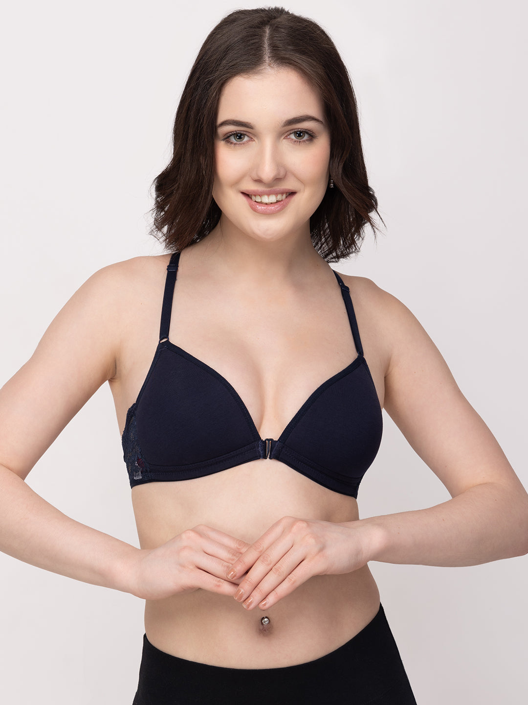 Women's Front-Open Bra | Lightly Padded | Non-Wired | Medium Coverage | T3037