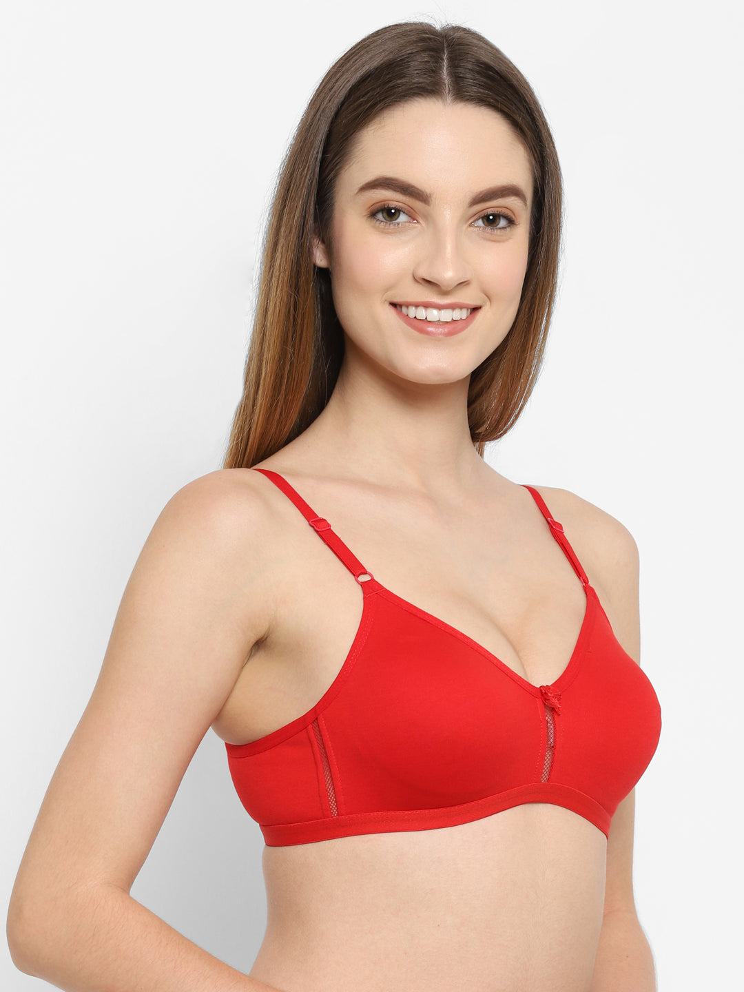 KATRINA Red T-Shirt Bra | Medium Coverage | Non-Wired | Non-Padded Bra