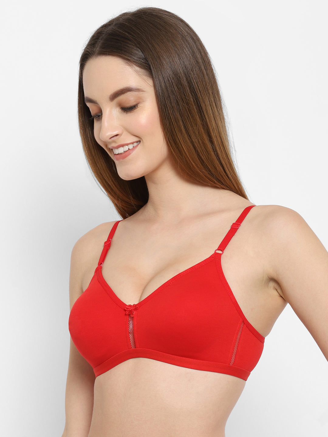KATRINA Red T-Shirt Bra | Medium Coverage | Non-Wired | Non-Padded Bra