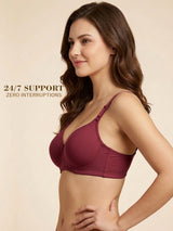T3109 Floret Wirefree Padded Lyocell Fabric Elastane Full Coverage Multiway T-Shirt Bra