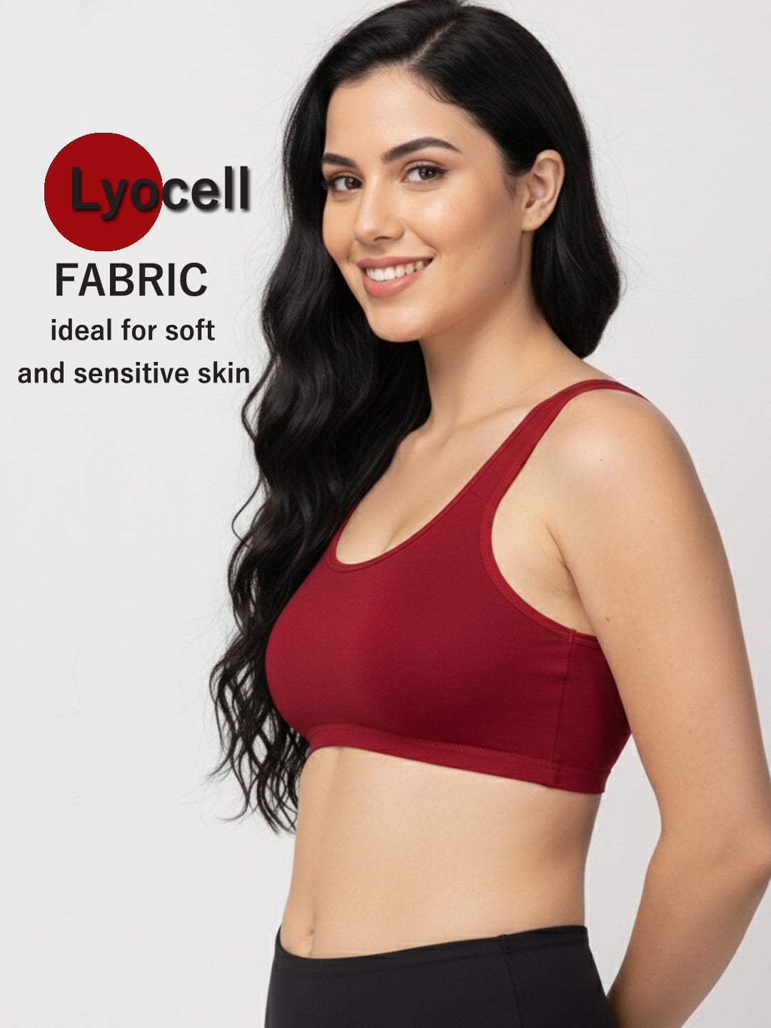 X31006 Floret Full Coverage Sports Bra I Lyocell Fabric I Removable Padding