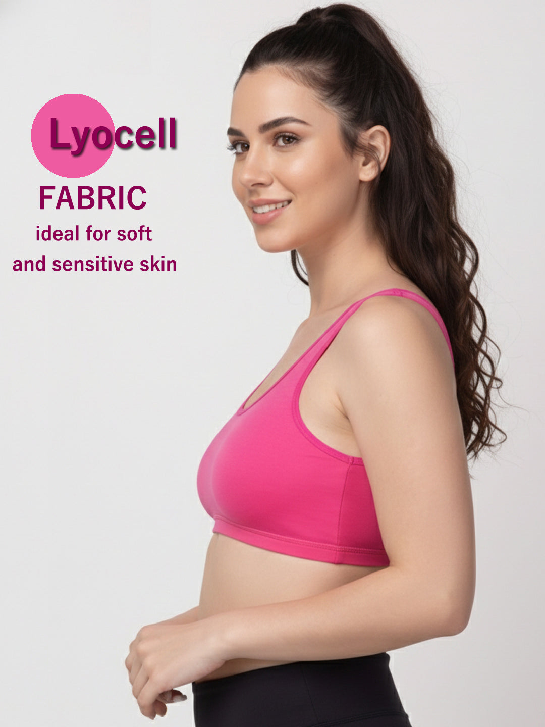 X31006 Floret Full Coverage Sports Bra I Lyocell Fabric I Removable Padding