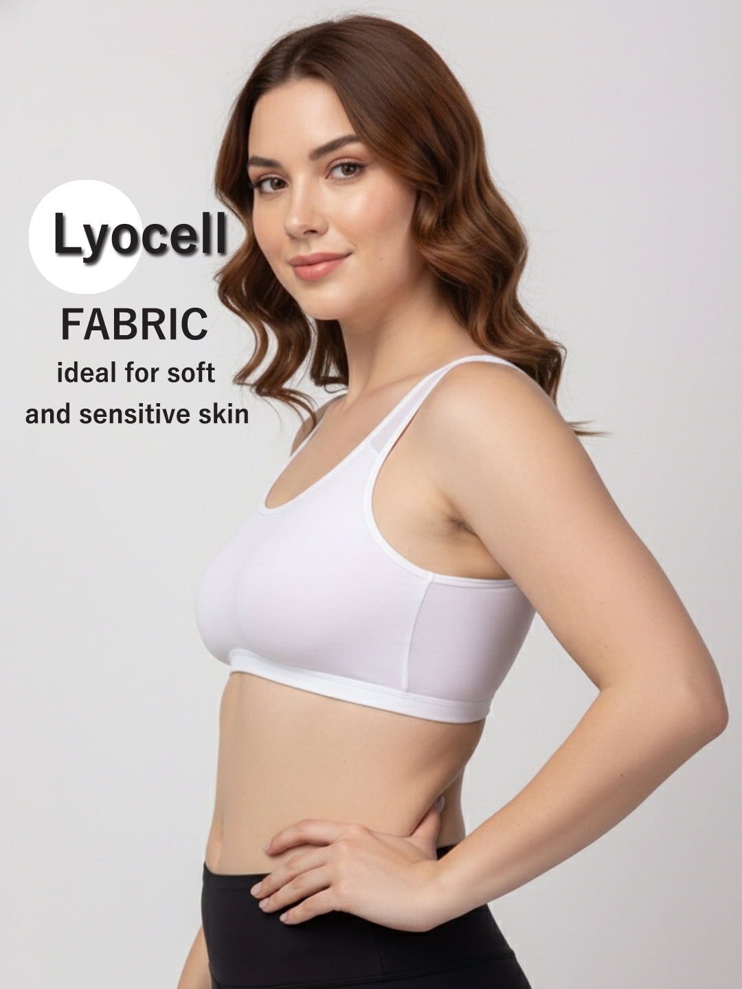 X31006 Floret Full Coverage Sports Bra I Lyocell Fabric I Removable Padding