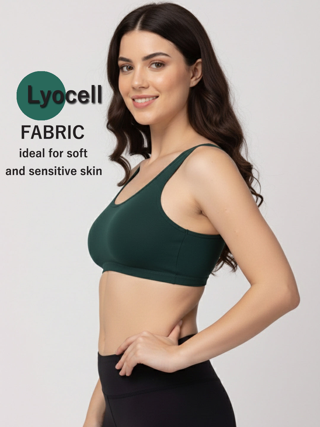 X31006 Floret Full Coverage Sports Bra I Lyocell Fabric I Removable Padding