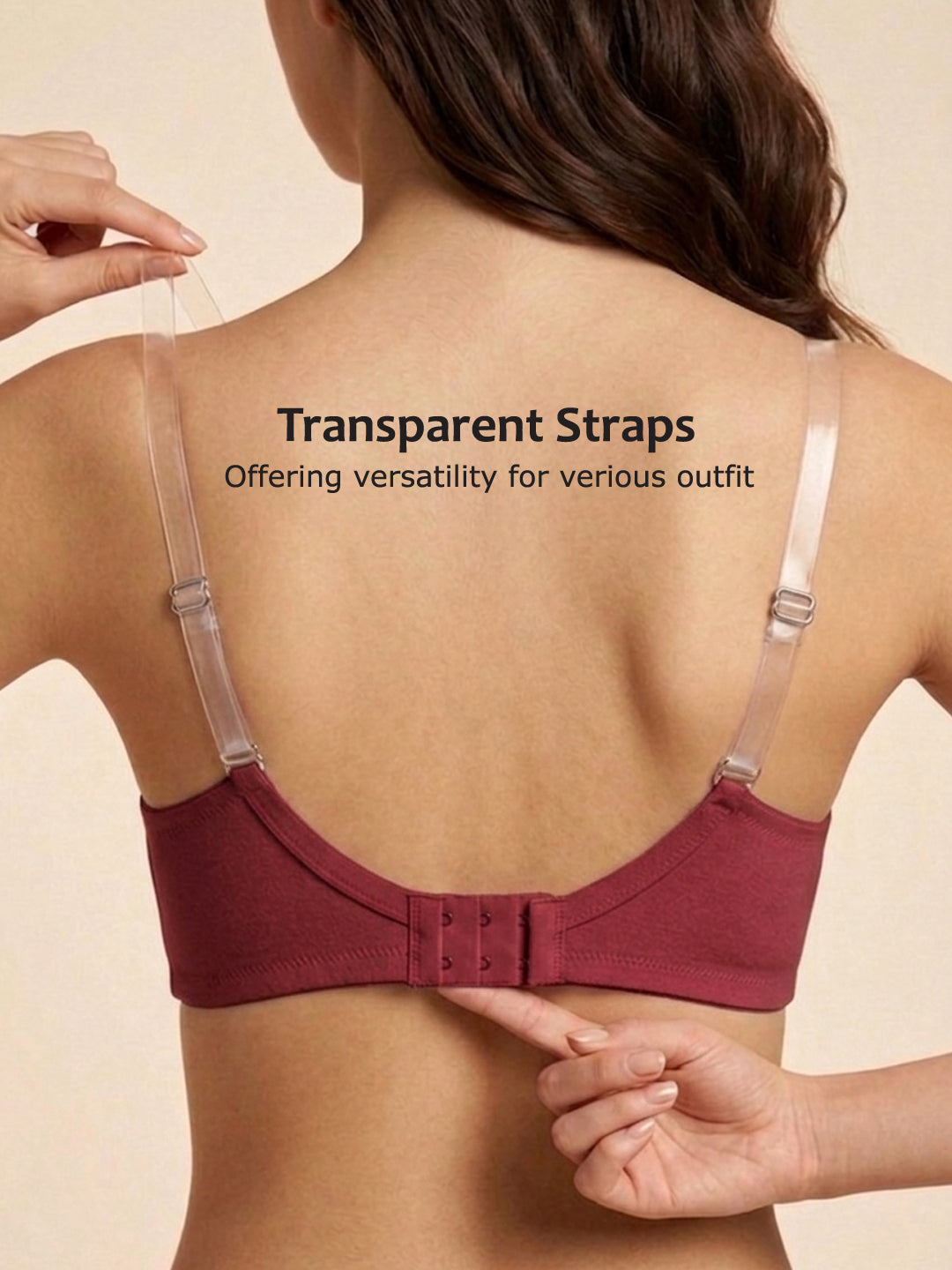 T3109 Floret Wirefree Padded Lyocell Fabric Elastane Full Coverage Multiway T-Shirt Bra