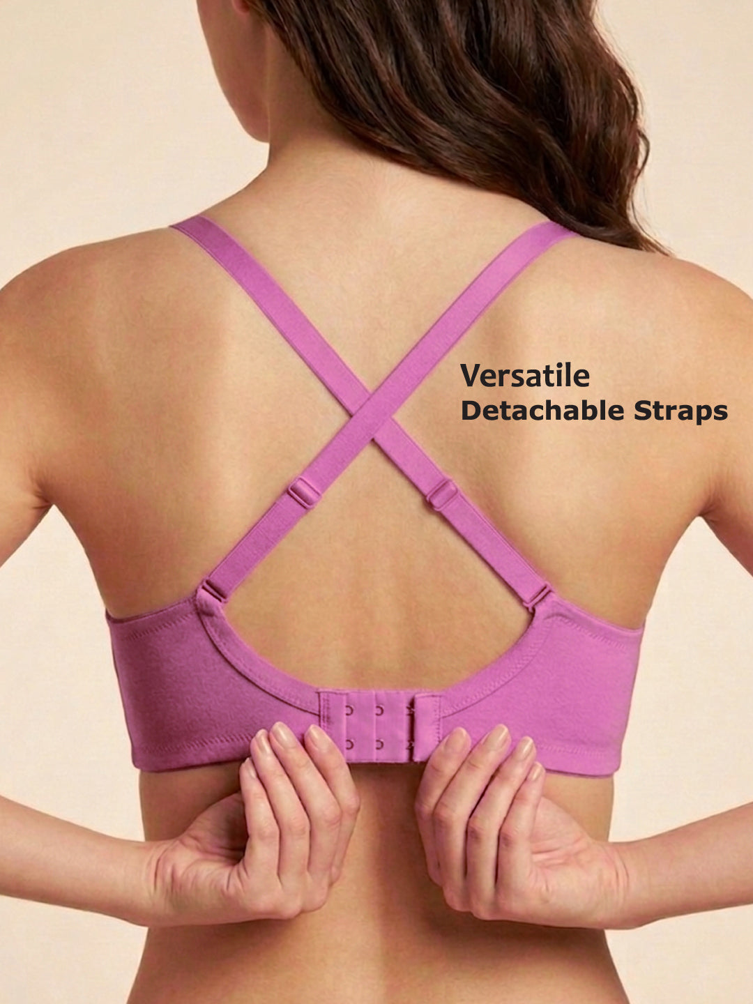 T3109 Floret Wirefree Padded Lyocell Fabric Elastane Full Coverage Multiway T-Shirt Bra