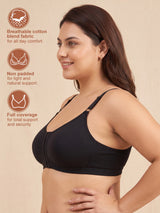T3116 Floret Front Closure Seamless Full Coverage Non Padded Non-Wired Everyday Bra