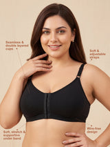 T3116 Floret Front Closure Seamless Full Coverage Non Padded Non-Wired Everyday Bra