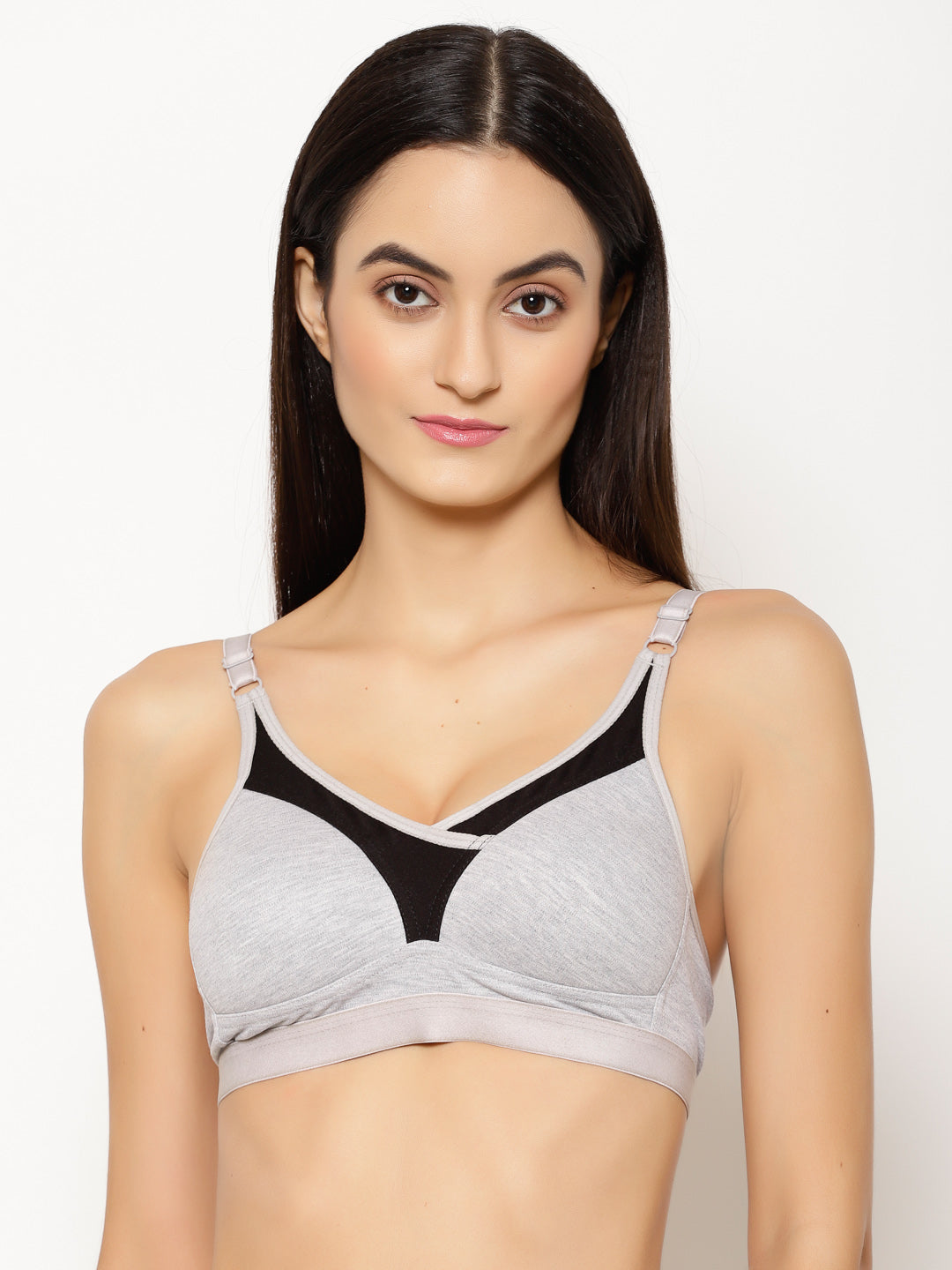 Floret Women s Sports Bra with Heavy Padding Full Coverage Adjustable Straps Back Closure in Black Cotton Polyester Elastane Various Colors Sizes