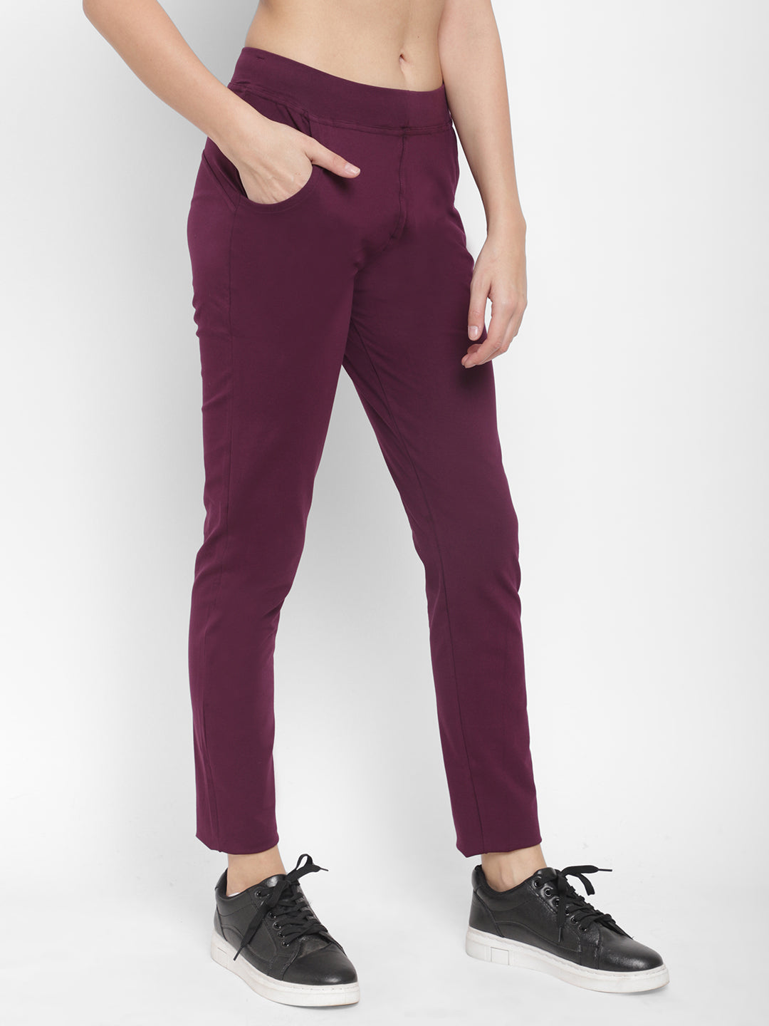 Floret Slim Fit Track Pants | Cotton/Elastane | Ankle Length | Mid-Rise | Rapid-Dry P-20023