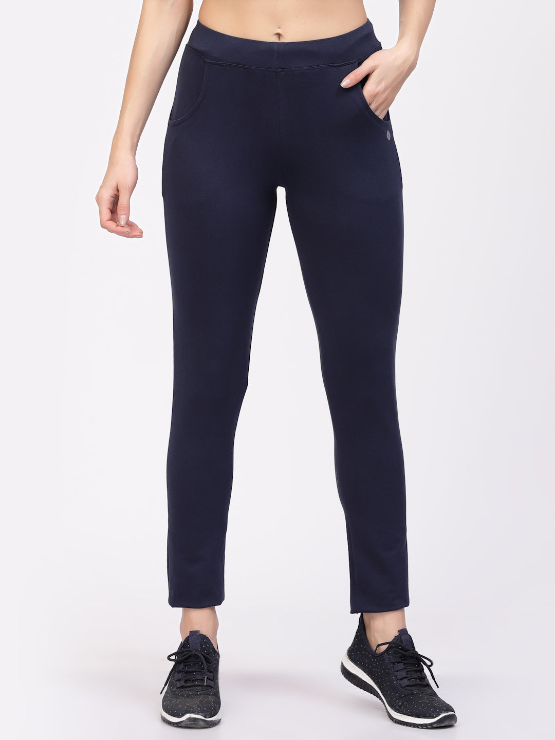 Floret Slim Fit Track Pants | Cotton/Elastane | Ankle Length | Mid-Rise | Rapid-Dry P-20023