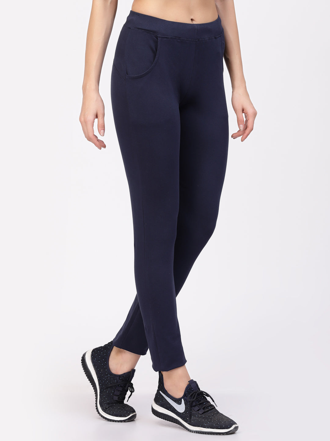 Floret Slim Fit Track Pants | Cotton/Elastane | Ankle Length | Mid-Rise | Rapid-Dry P-20023