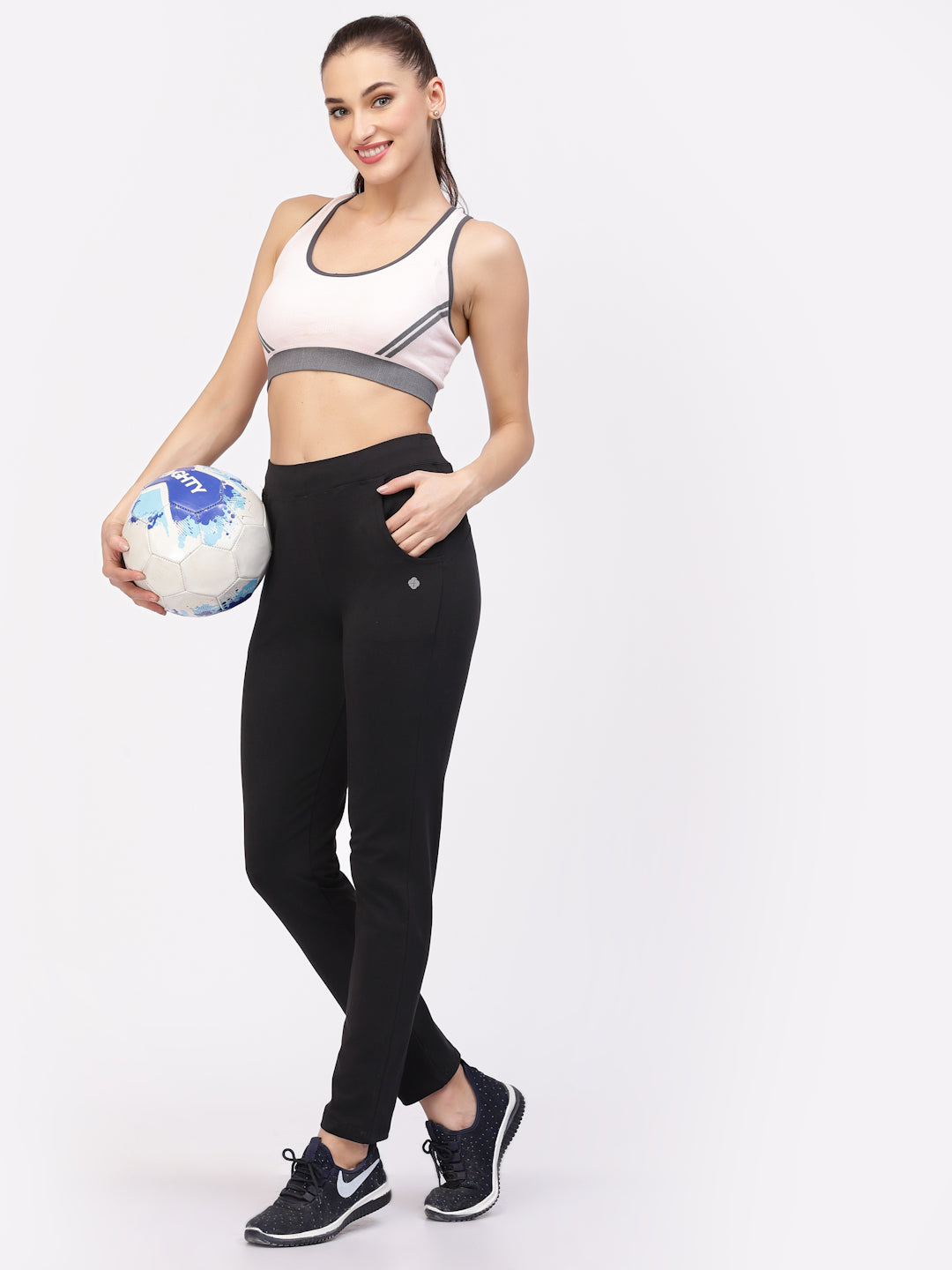 Floret Slim Fit Track Pants | Cotton/Elastane | Ankle Length | Mid-Rise | Rapid-Dry P-20023