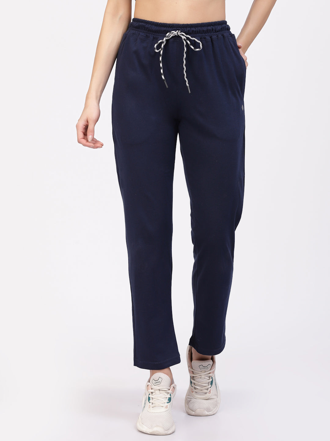 Floret Track Pants | Cotton | Ankle Length | Mid-Rise | Straight P-20004
