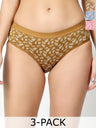 Pack of 3 Floral Printed Hipster Briefs - 8225