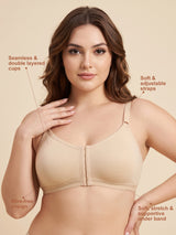 T3116 Floret Front Closure Seamless Full Coverage Non Padded Non-Wired Everyday Bra