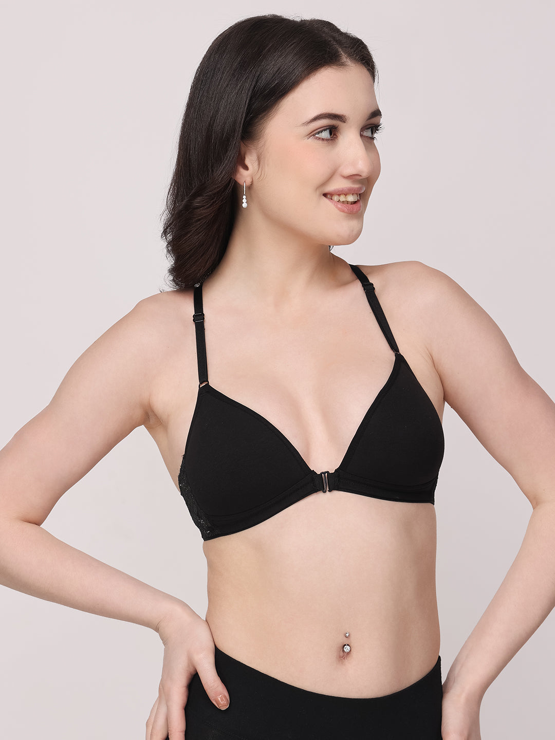 Women's Front-Open Bra | Lightly Padded | Non-Wired | Medium Coverage | T3037