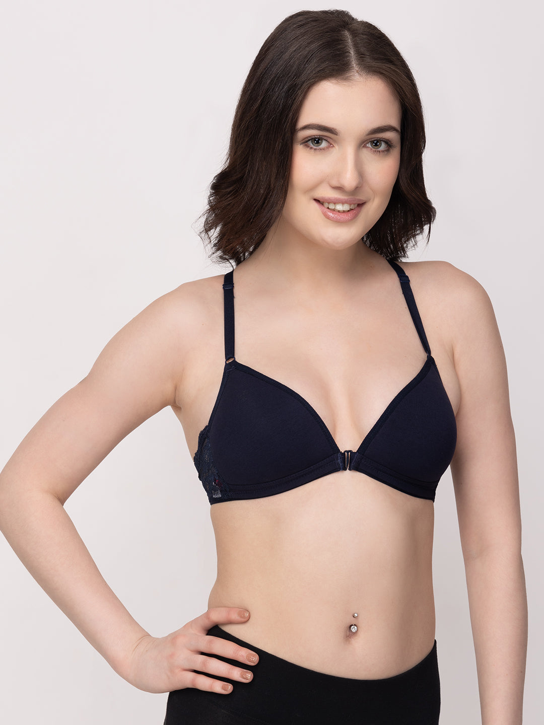 Women's Front-Open Bra | Lightly Padded | Non-Wired | Medium Coverage | T3037
