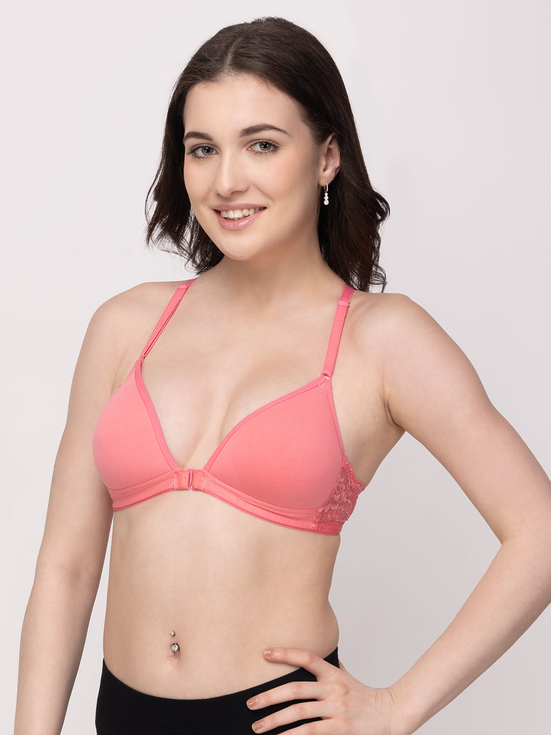 Women's Front-Open Bra | Lightly Padded | Non-Wired | Medium Coverage | T3037