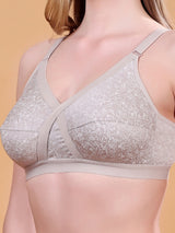 CROSSFIT PRINT Ivory Cotton Bra | Full Coverage | Non-Wired | Non-Padded Bra
