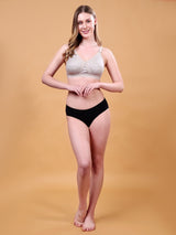CROSSFIT PRINT Ivory Cotton Bra | Full Coverage | Non-Wired | Non-Padded Bra