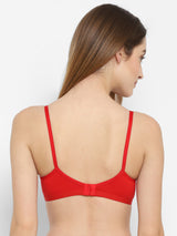 KATRINA Red T-Shirt Bra | Medium Coverage | Non-Wired | Non-Padded Bra
